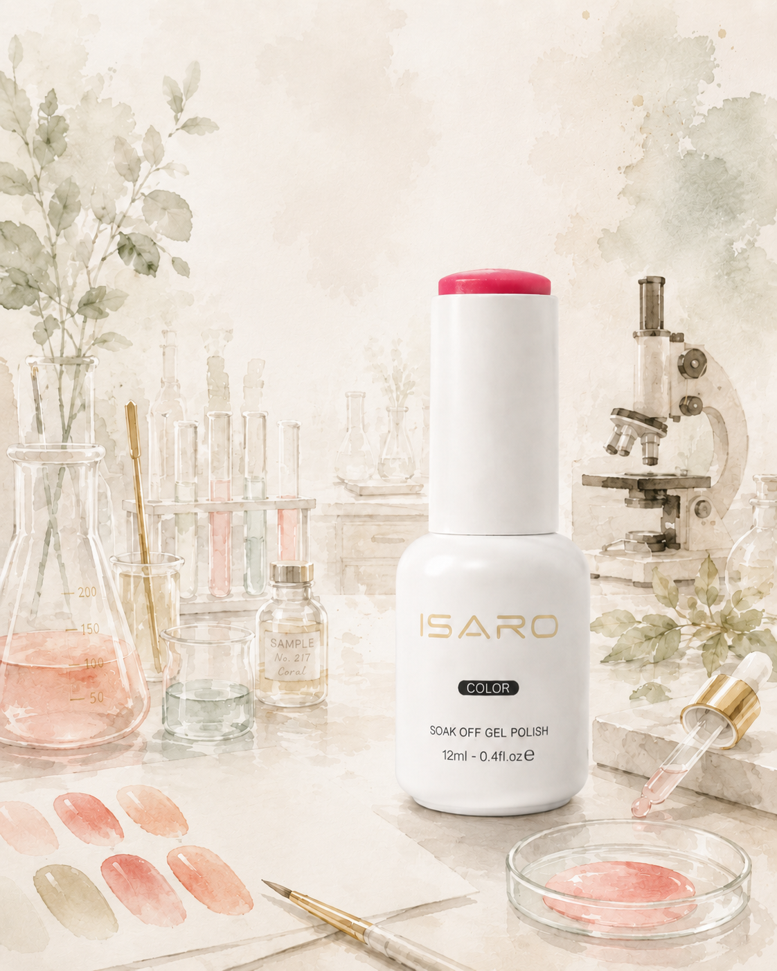 ISARO color collection arranged for professional nail work